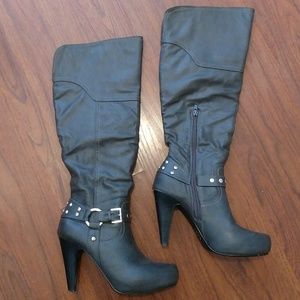 G By Guess High Heel Boots Dark Gray Size 8 1/2 M